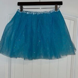 Blue Tulle Skirt with Glitter Accents